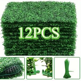 12PCS 24x16 Inch Artificial Hedge Panels - Realistic Greenery Privacy Screen for Outdoor Fence, Garden Wall, Patio Decor & Indoor Backdrop