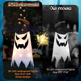 Halloween Decorations, 3PCS Outdoor Decor Hanging Lighted Glowing Ghost