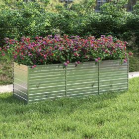 Garden Raised Bed Silver Galvanized Steel Large Garden Raised Bed