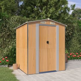 Garden Shed Light brown Galvanized steel 75.6 x 75.2 x 87.8 in