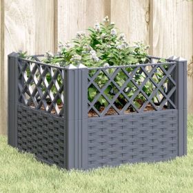Garden Planter Blue Grey Polypropylene Medium Modular