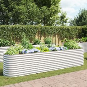 Garden Raised Bed Silver Galvanized Steel Large Tough