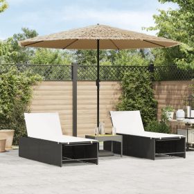 Garden Parasol Brown 100% Polyester, Powder-Coated Steel, Straw