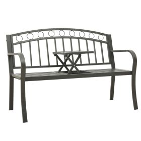 Garden Bench Grey Powder-coated steel Medium Durable