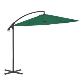 Cantilever Garden Parasol Green Polyester Large Tiltable