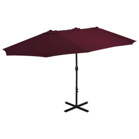 Garden Parasol Bordeaux Red Polyester, Aluminum Extra large
