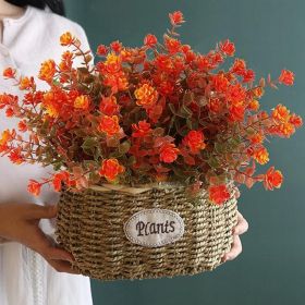 Artificial Outdoor Flowers UV Resistant Fake Plastic Plants No Fade Faux Fall Flowers for Hanging Planter Garden Porch Patio Window Box Wedding T