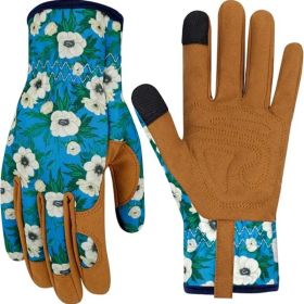 Leather Gardening Gloves for Women Thorn Proof Garden Gloves Touch Screen Working Gloves Gifts  Medium (Color: Colorn)