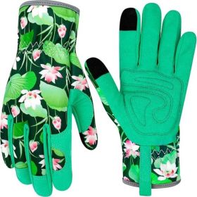 Leather Gardening Gloves for Women Thorn Proof Garden Gloves Touch Screen Working Gloves Gifts  Medium (Color: Coloro)