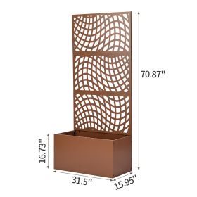 Metal Garden Bed with Trellis, 70 Inch Height Metal Planter Box with Trellis, Garden Box for Climbing Plants Vegetable (Title: Default Title)