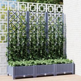 Garden Planter Blue Grey Polypropylene Large Planters (Color: Gray)