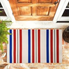 Home Decor Patriotic Family Door Mat, Indoor And Outdoor Anti-slip Entrance Mat, Red, White And Blue Patriotic Patterns, Beautiful And Eternal, M (Option: 30inx18in)